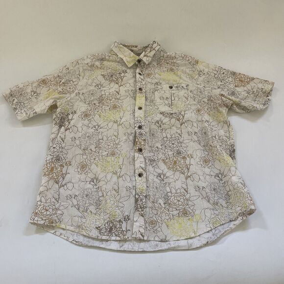 Vintage Sean John Linen Shirt Floral Casual Travel Beach Mens Button Down‎ 2XL - Picture 1 of 9